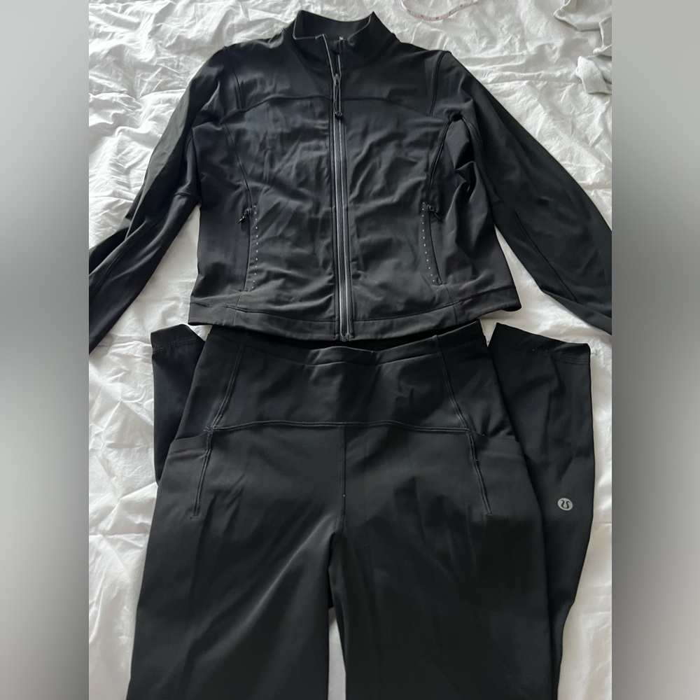 LuLu Lemon Wundertrain Jacket and Leggings Matching Set